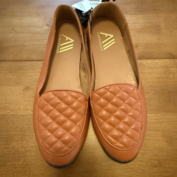 AEROSOLES Shoes - Aerosoles Quilted Ballet Flats Cognac Brown Women’s 9.5 Comfort Shoes NWT